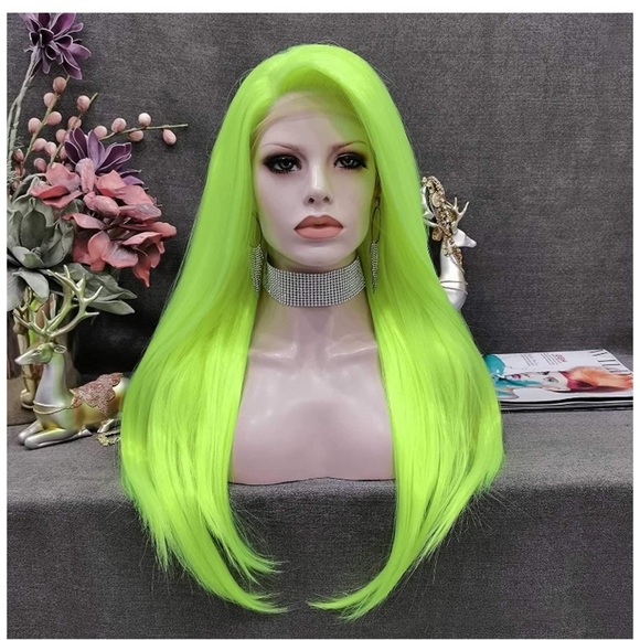 Lime Green Lace Front Wig - Picture 1 of 6